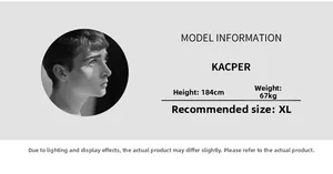 Guida alle taglie pantaloni cargo da uomo con modello di 184 cm e 67 kg in XL