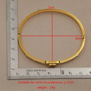 Size measurements for gold stainless steel heart bracelet with 5cm and 6cm inner diameter