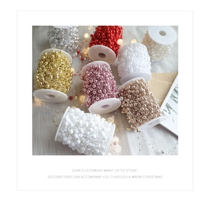 Colorful 10m beaded chain garland rolls for Christmas scene decoration and DIY crafts