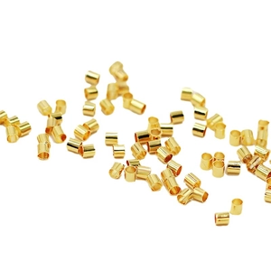 Bulk 18K gold plated stainless steel crimp beads for jewelry making and DIY bracelets