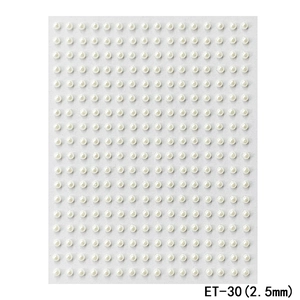 Macro view of 2.5mm white half-round pearl stickers model ET-30 for DIY makeup decor