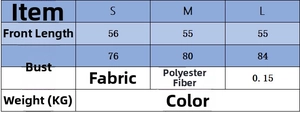 Size guide for women's knit crop top with detailed S, M, L measurements in centimeters