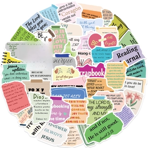 50pcs waterproof Christian Bible verse stickers for journaling and DIY laptop decor
