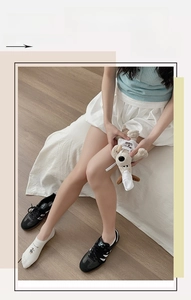 Close-up of low cut no-show socks with Gromit cartoon puppy pattern for casual summer wear