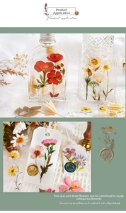 DIY dried flower stickers and wax seal stamp set for creative bookmark decoration