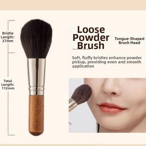 Mini soft powder brush with dimensions 37mm hair and 112mm total length for face makeup
