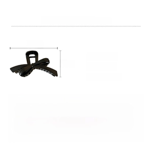 Detail specifications of black acrylic bow hair claw clip measuring 12.5cm by 4.6cm