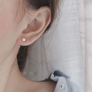 Pendientes de plata 925 con perlas de imitación blancas elegantes y estilo clásico