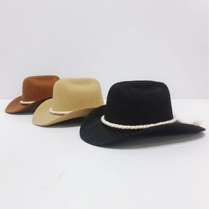 Three-color Western cowboy hats for cats and small dogs in dark brown, light brown, and black