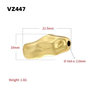 Golden baroque irregular spacer bead for DIY jewelry making 22.5x10mm size