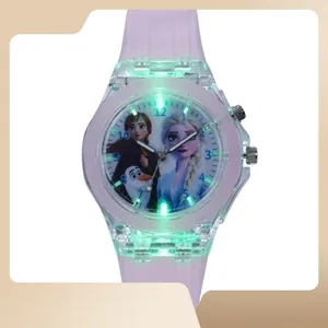 Orologio luminoso Frozen con cinturino in silicone viola e luci LED per bambini piccoli