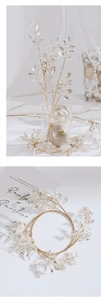 Champagne gold acrylic leaf branch decor for Christmas wreaths and floral arrangements