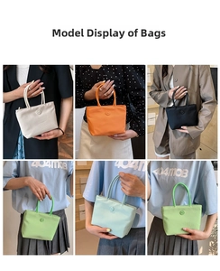 Sac seau en nylon tendance disponible en ivoire, orange, noir et vert clair