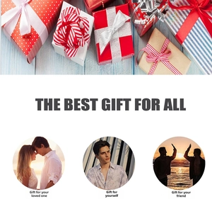 Various gift packaging options including red polka dots and stripes for jewelry presentation