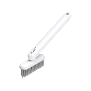 Rotating crevice cleaning brush with ergonomic handle for bathroom and kitchen tile grout