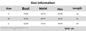 Detailed size chart for the knotted bodycon dress including bust waist and hips info