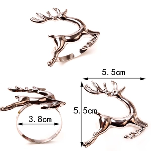 Detailed size chart for reindeer napkin ring showing 3.8cm diameter and 5.5cm height