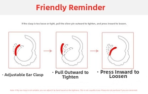 Instruction showing how to adjust the S925 sterling silver star earring clasp tension