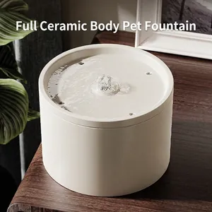 Automatic Ceramic Pet Water Fountain Ultra Quiet USB Circulation Filter Fountain For Cats Dogs Minimalist