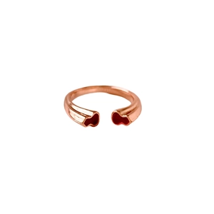 Bague ouverte double gourde or rose minimaliste avec une finition polie élégante