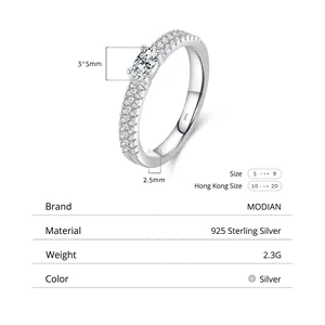 Elegant s925 sterling silver double layer ring with 3x5mm oval cubic zirconia