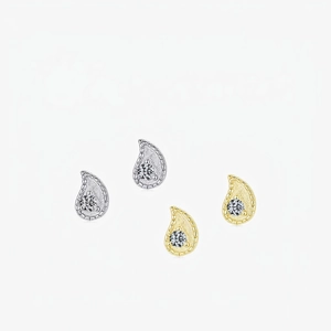 Teardrop Stud Earrings 925 Sterling Silver Zircon Inlaid Brushed Metal Texture Minimalist Geometric Jewelry For Women