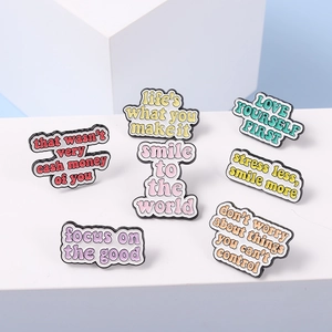 Alloy Enamel Motivational Quote Brooch Pin Personalized Slogan Lettering Badge For Clothing Backpack Decoration Gift For Men Women