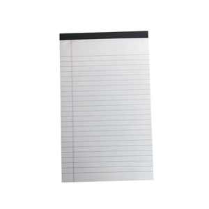 Minimalist A5 ruled notepad with top binding and red margin for office writing
