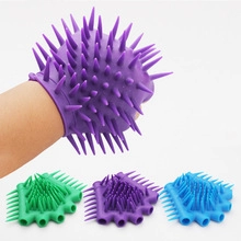 Detail view of colorful glowing spiky silicone stress relief toys for kids and adults