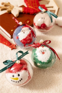 Plush coral fleece Christmas socks in festive bauble gift boxes with elegant pearl bows