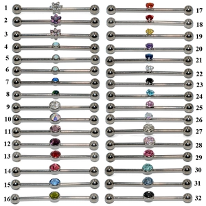 Industrial Barbell Piercing Earring G23 Titanium Cubic Zirconia Opal Bridge Ear Cartilage Stud Fashion Body Jewelry