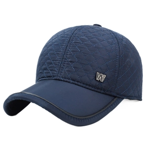 Casquette de baseball hivernale pour hommes avec cache-oreilles et motif matelassé