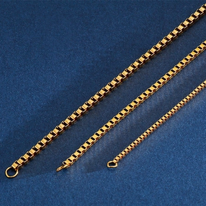 Minimalist titanium steel gold box chain bracelets for men and women in three widths