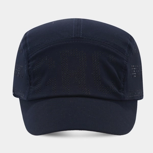Navy blue five-panel breathable quick-dry baseball cap with perforated GRC lettering
