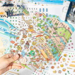 3D PET Xiamen city map stickers for scrapbooking and DIY craft decoration