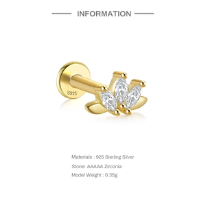 Detailed view of S925 sterling silver dragonfly stud earring with marquise zirconia stones
