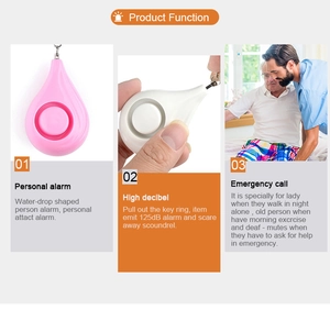 Macro view of teardrop personal alarm with 125dB emergency sound for safety