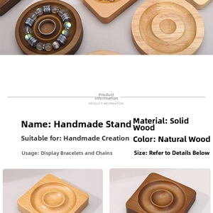 Detailed view of handmade solid wood jewelry tray with natural grain for bracelets