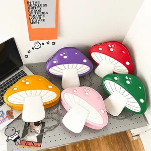 Cute mushroom-shaped PU leather crossbody chain bags in five vibrant colors