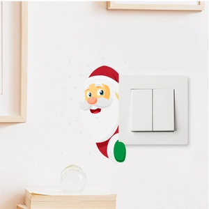 Festive Santa Claus wall sticker for light switches, Nordic minimalist Christmas decoration