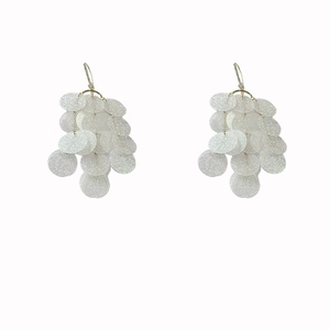 Sparkling zircon geometric round sequin tassel drop earrings for elegant beach vacation style