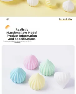 Macro detail of artificial meringue cookies in pastel colors for DIY crafts and decor
