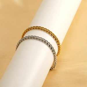 Cuban Link Chain Bracelet 304 Stainless Steel 18K Gold Plated Minimalist Hip Hop Fashion Jewelry For Men And Women
