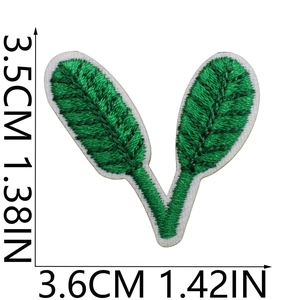 Green leaf forest animal embroidery patch for kids clothes with size dimensions