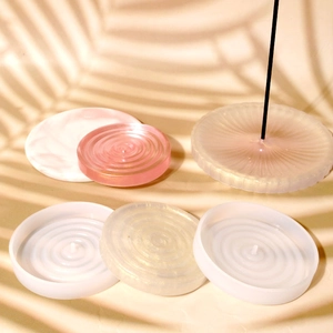 Macro detail of concentric ripple silicone mold for DIY resin incense tray and coasters
