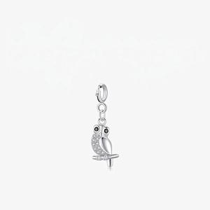 Owl Animal Pendant 925 Sterling Silver With Cubic Zirconia Pave Micro Inlaid Small Cute Jewelry Accessory For Women