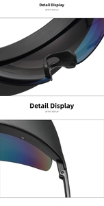 Detail view of the durable hinge screws and adjustable rubber nose pads on cycling glasses