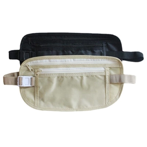 Ultra Thin Waist Bag Slim Running Belt Waterproof Nylon Fanny Pack With Double Zippers For Travel Sports Outdoor Men Women