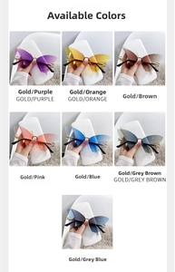 Detailed grid view of butterfly gradient sunglasses in seven assorted stylish colors