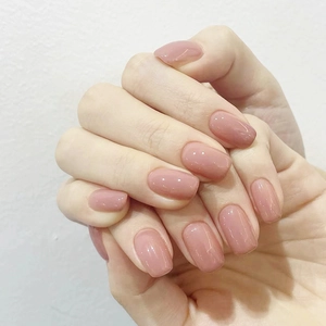 Glossy Light Pink Press On Nails Square Shape Detachable Artificial False Nail Tips Manicure Extension For Women